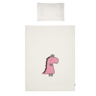 2-dílné ložní povlečení Belisima Dino 3D 90/120 smetanovo-růžové