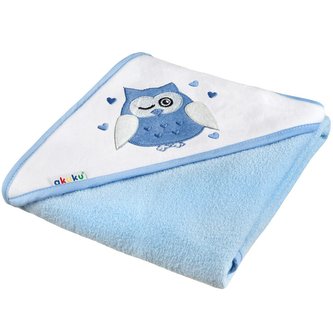 Dětská osuška 100x100 Akuku modrá se sovou