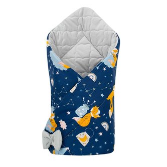 Oboustranná zavinovačka z Velvet New Baby 75x75 cm noční liška šedá