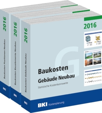 BKI Baukosten Neubau 2016, 3 Bde.. Tl.1-3