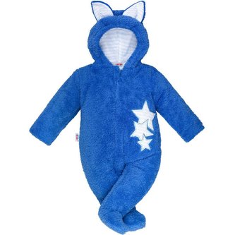 Zimní dětská kombinéza New Baby Ušáček modrá - velikost 74 (6-9m)