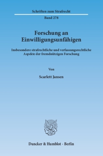 Forschung an Einwilligungsunfähigen