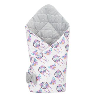 Oboustranná zavinovačka z Velvet New Baby 75x75 cm lapač snů šedá