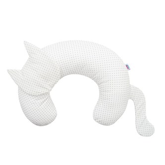 Kojící polštář New Baby Kočka Velvet bílý s puntíky