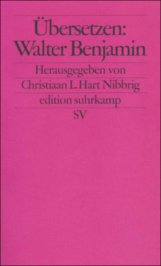Übersetzen: Walter Benjamin Übersetzen: Walter Benjamin