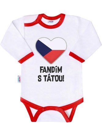Body s potiskem New Baby Fandím s tátou - velikost 56 (0-3m)