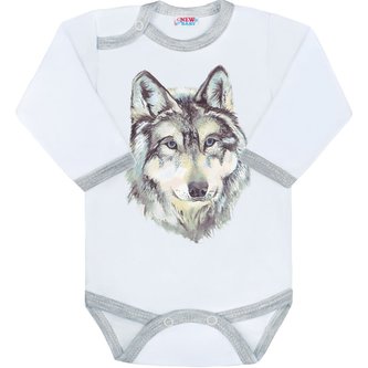 Body s potiskem New Baby Wolf - velikost 62 (3-6m)