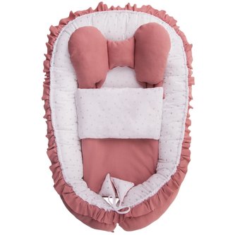 Hnízdečko s peřinkou pro miminko Belisima Angel Baby růžové
