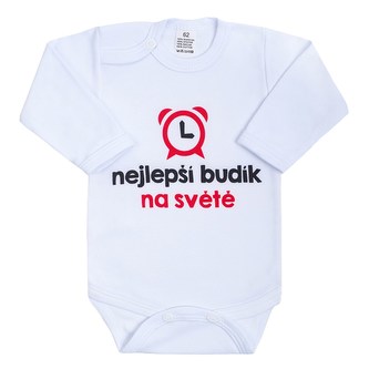 Body s potiskem New Baby nejlepší budík na světě - velikost 56 (0-3m)