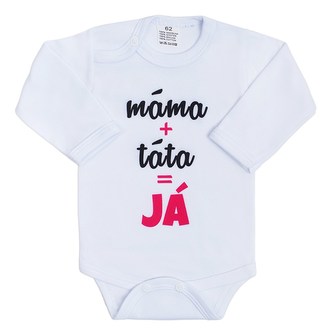 Body s potiskem New Baby máma plus táta rovná se JÁ - velikost 86 (12-18m)