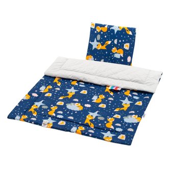 Oboustranný Set z Velvet do kočárku New Baby noční liška šedý