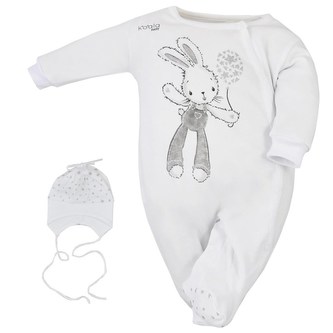 Kojenecký overal s čepičkou Koala Rabbit velikost 56 (0-3m)