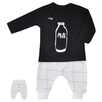 2-dílná kojenecká souprava Koala MILK černá - velikost 80 (9-12m)