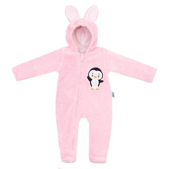 Zimní dětská kombinéza New Baby Penguin růžová - velikost 68 (4-6m)