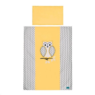 5-dílné ložní povlečení Belisima Moudrá Sovička 90/120 žluté
