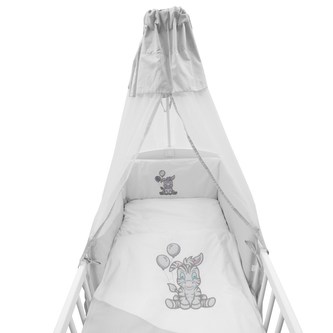 6-dílné ložní povlečení New Baby Zebra exclusive 90/120bílo-šedé