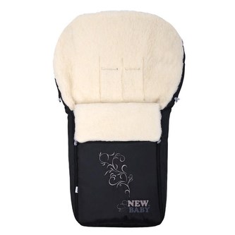 Luxusní fusák s ovčím rounem New Baby černý
