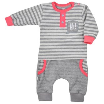 Kojenecké tepláčky a tričko Koala Hi! šedo-růžové - velikost 86 (12-18m)