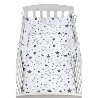3-dílné ložní povlečení New Baby 90/120 cm hvězdy šedé