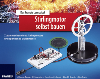 Das Franzis Lernpaket Stirlingmotor selbst bauen, Bausatz Stirlingmotor + Experimentierboard + über 20 Bauteile + Handbuch