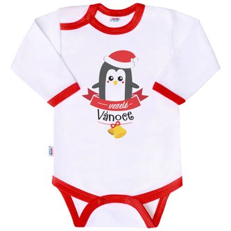 Body s potiskem New Baby veselé VÁNOCE - velikost 56 (0-3m)