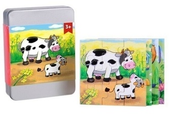 Dřevěné puzzle Zvířátka s mláďatem