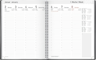 Buchkalender Manager-Timer Tizio Flexicover 2017