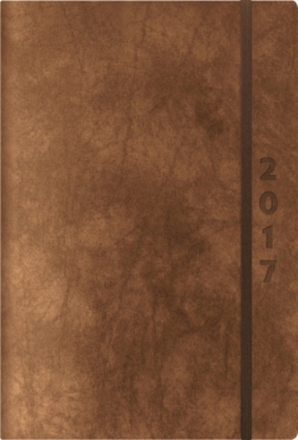 Buchkalender ReLeather Daily braun 2017