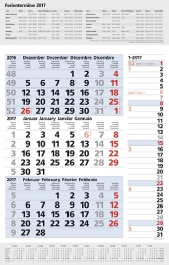 3-Monats-Planer Combi Blau 2017