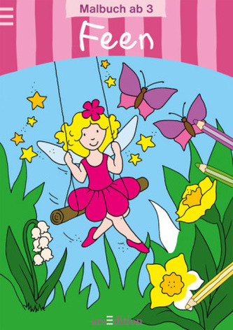 Feen, Malbuch (Motiv Fee auf Schaukel)