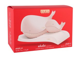 Pupa Whales dekorativní kazeta Pupa Whale 4 21,8 g + dekorativní kazeta Pupa Whale 1 5,6 g + stojánek 1 ks