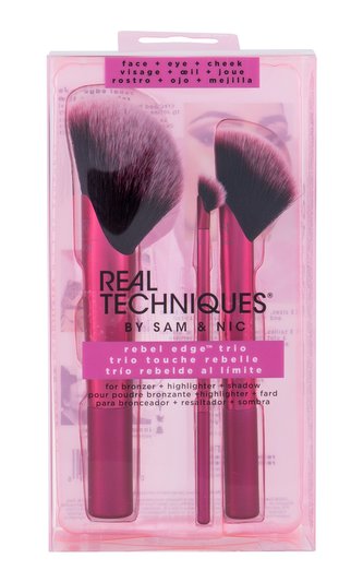 Real Techniques Brushes kosmetický štětec na bronzer 1 ks + kosmetický štětec na rozjasňovač 1 ks + kosmetický štětec na oční stíny 1 ks