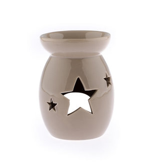 Keramická aromalampa s hvězdou - krémová