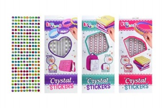 Třpytivé samolepící kamínky, 3 druhy, na kartě 14x34cm - 1 kus