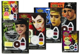 Barvy obličejové s doplňky, 6 druhů, na kartě 16x21cm karneval - 1 kus