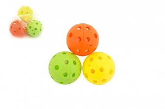 Míček floorball plast 7cm asst 3 ks v síťce