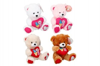 Medvěd se srdíčkem plyš 24cm asst 4 barvy