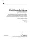 Schott Recorder Library, The Finest Sonatas for Treble Recorder and Basso continuo, Basso. Schott Blockflöten-Bibliothek, Die sc