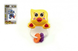 Chrastítko plast 10cm asst 2 druhy na kartě 0m+