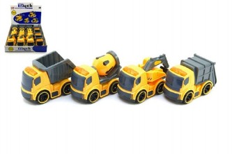 Auto stavební plast 12cm na setrvačník 12ks v boxu - 1 kus