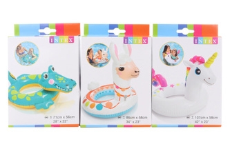 Kruh nafukovací zvířátko 66 x 72 - 56 x 66cm (1 ks) 3 různé barvy