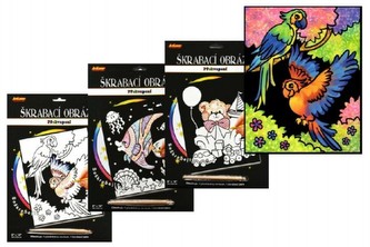 Škrabací obrázek překvapení, výběr ze 3 druhů, 23x32cm