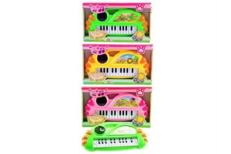 Piánko zvířátka plast 34 cm, 3 barvy (1ks v krabici)