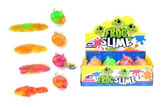 Sliz - hmota žába 130g 8cm asst 4 barvy v plastové dóze 12ks v boxu