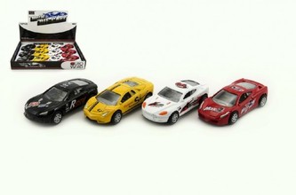 Auto kov/plast 8.5cm; 4 barvy; na zpětné natažení - 1 kus
