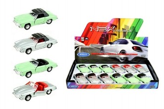 Auto Welly 1955 Mercedes-Benz 190SL kov 12cm asst 4 druhy volný chod 12ks v boxu