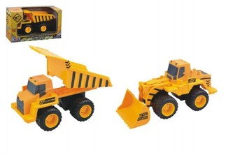 Auto stavební plast 17cm asst 2 druhy volný chod v krabičce