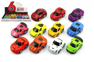 Auto kov 5cm na zpětné natažení asst 24ks v boxu