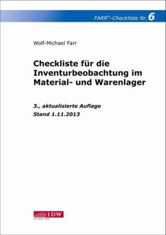Checkliste für die Inventurbeobachtung im Material- und Warenlager