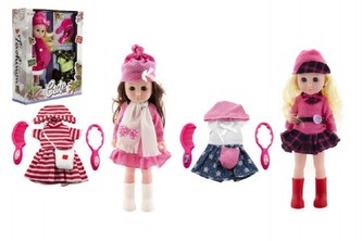 Panenka s doplňky zimní oblečení plast 33 cm, 3 druhy (1ks v krabici) 29 x 35 x 9 cm